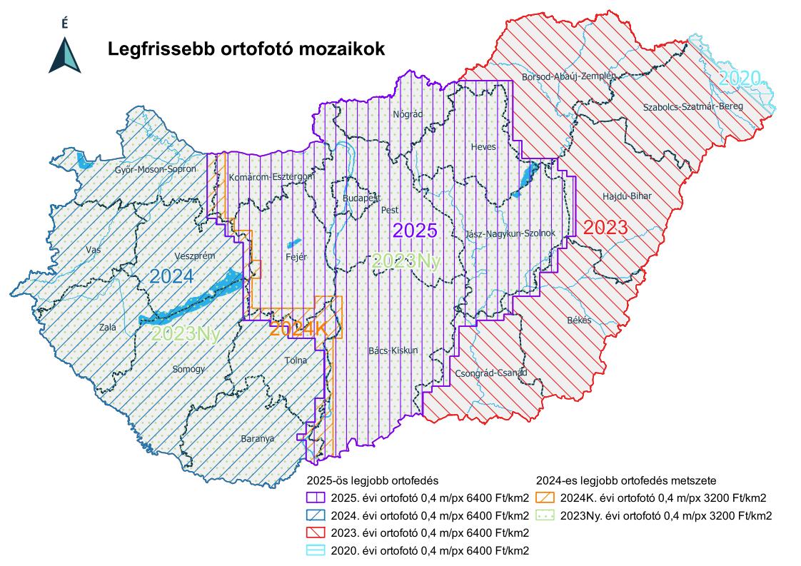 legfrissebb ortofotó mozaik