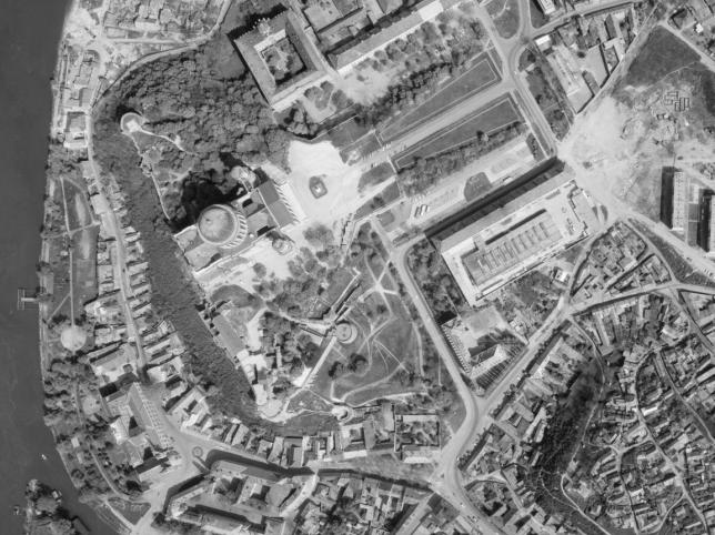 Esztergomi Bazilika légifelvétel 1975-ből