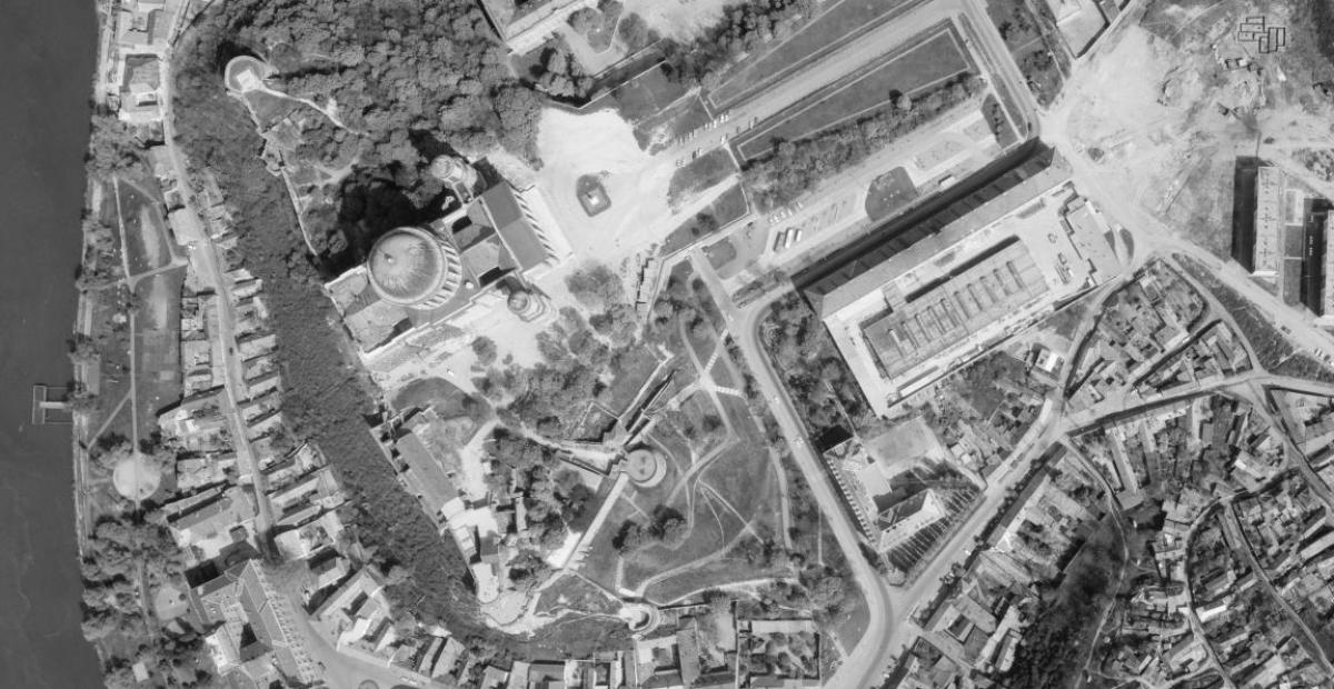 Esztergomi Bazilika légifelvétel 1975-ből